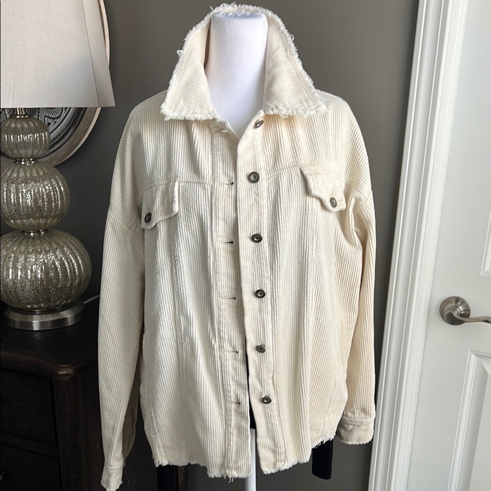 Neutral ground Cream Corduroy Jacket
